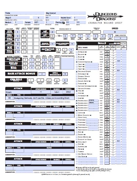 Dungeons and dragons 3 5 character sheet fillable qlerowellness